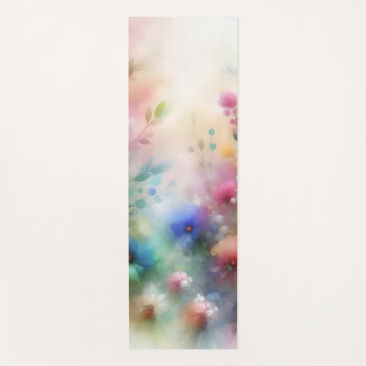 Abstracte Waterverf Bloemen Yoga Mat (Voorkant)