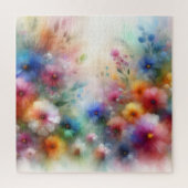 Abstracte Waterverf Bloemenprint Legpuzzel (Verticaal)