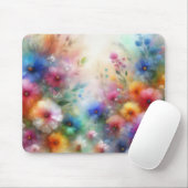 Abstracte Waterverf Bloemenprint Muismat (Met muis)