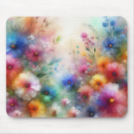 Abstracte Waterverf Bloemenprint Muismat