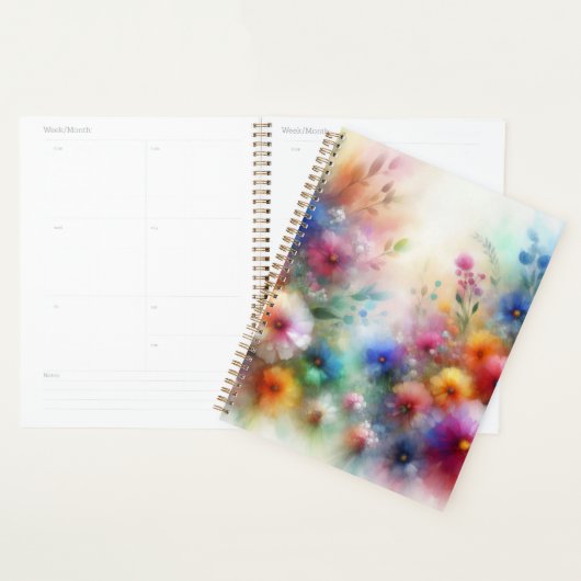 Abstracte Waterverf Bloemenprint Planner (Display)
