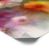 Abstracte Waterverf Bloemenprint Poster (Hoek)