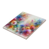Abstracte Waterverf Bloemenprint Tegeltje (Zijkant)