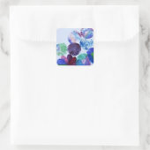Abstracte Waterverf Bloemensticker Vierkante Sticker (Tas)