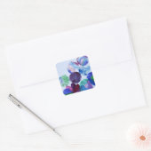 Abstracte Waterverf Bloemensticker Vierkante Sticker (Envelop)