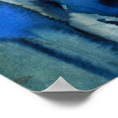 abstracte Waterverf "Blue Field of Flowers" Poster (Hoek)