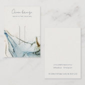 Abstracte Waterverf Blue Gold Hair Clip Holder Visitekaartje (Voorkant / Achterkant)