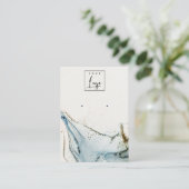 Abstracte Waterverf Blue Gold Logo Houder Visitekaartje (Staand voorkant)