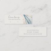 Abstracte Waterverf Blue Gold Stud Earring Holder  Mini Visitekaartje (Voorkant / Achterkant)