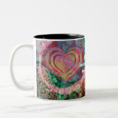 Abstracte Waterverf Boeddha Gepersonaliseerd Citaa Tweekleurige Koffiemok (Links)