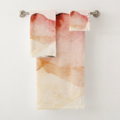 Abstracte Waterverf Boho Terracotta Red Bad Handdoek (Insitu)