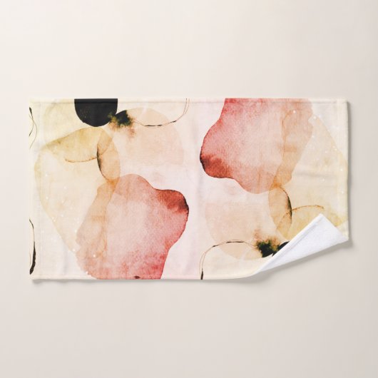 Abstracte Waterverf Boho Terracotta Red Bad Handdoek (Handdoek)