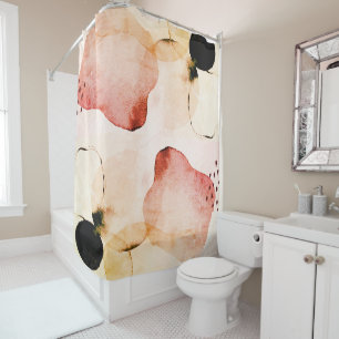 Abstracte Waterverf Boho Terracotta Roos Douchegordijn