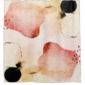 Abstracte Waterverf Boho Terracotta Roos Douchegordijn (Voorkant)