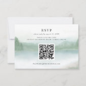 Abstracte Waterverf Bomen- Bindende QR-code RSVP Kaartje (Voorkant)