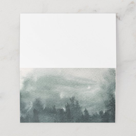 Abstracte Waterverf Boslandschapsescortielijst Plaatskaartje (Buitenkant ongevouwen)