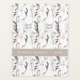 Abstracte Waterverf Botanische Taupe Grey 2023 Planner