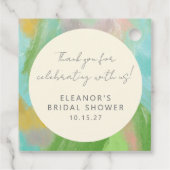 Abstracte Waterverf Bruidsdouche Aangepaste Dankje Bedankjes Labels (Achterkant)