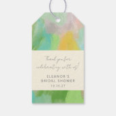 Abstracte Waterverf Bruidsdouche Aangepaste Dankje Cadeaulabel (Achterkant)