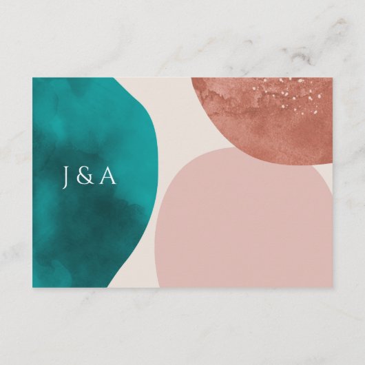 Abstracte Waterverf bruiloft advies Informatiekaartje (Achterkant)