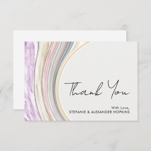Abstracte Waterverf bruiloft Bedankkaart (Voorkant / Achterkant)