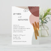 Abstracte Waterverf bruiloft Kaart (Staand voorkant)