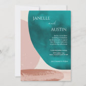 Abstracte Waterverf bruiloft Kaart (Voorkant)