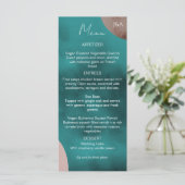 Abstracte Waterverf bruiloft menu (Staand voorkant)