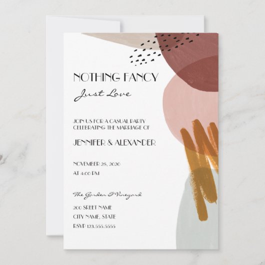 Abstracte Waterverf bruiloft receptie Kaart (Voorkant)