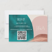 Abstracte Waterverf bruiloft RSVP Kaartje (Voorkant)