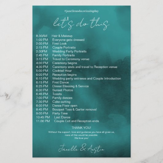 Abstracte Waterverf bruiloft tijdlijn (Voorkant)