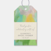 Abstracte Waterverf Bruiloftsdouche Aangepaste Dan Cadeaulabel (Voorkant)