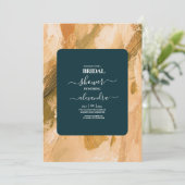 Abstracte Waterverf Brush Stroke Bridal Kaart (Staand voorkant)