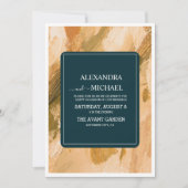 Abstracte Waterverf Brush Stroke Bruiloft Kaart (Voorkant)