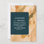 Abstracte Waterverf Brush Stroke Bruiloft Kaart (Voorkant)