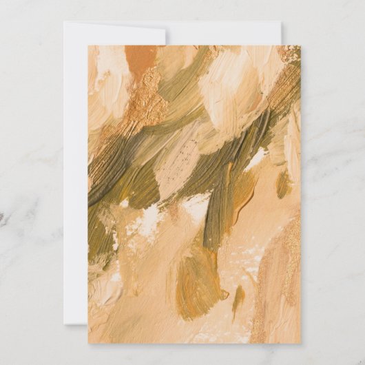 Abstracte Waterverf Brush Stroke Bruiloft Kaart (Achterkant)