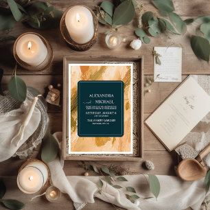 Abstracte Waterverf Brush Stroke Bruiloft Kaart