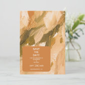 Abstracte Waterverf Brush Stroke Bruiloft Save The Date (Staand voorkant)