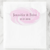 Abstracte Waterverf Brush Strokes Roze Spiraal Ovale Sticker (Tas)