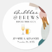 Abstracte Waterverf Bubbles & Breeuwen Ronde Sticker (Voorkant)