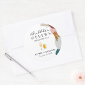 Abstracte Waterverf Bubbles & Breeuwen Ronde Sticker (Envelop)