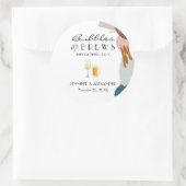 Abstracte Waterverf Bubbles & Breeuwen Ronde Sticker (Tas)