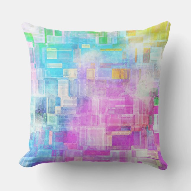 Abstracte Waterverf Buitenkussen (Voorkant)