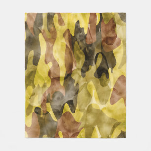Abstracte Waterverf: Camouflage Tie Dye Fleece Deken