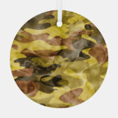 Abstracte Waterverf: Camouflage Tie Dye Glas Ornament (Achterkant)