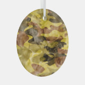 Abstracte Waterverf: Camouflage Tie Dye Glas Ornament (Voorkant Rechts)