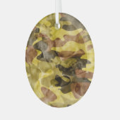 Abstracte Waterverf: Camouflage Tie Dye Glas Ornament (Voorkant links)