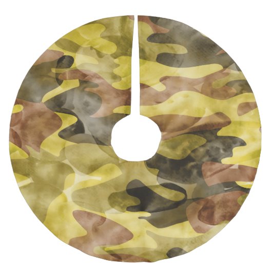 Abstracte Waterverf: Camouflage Tie Dye Kerstboom Rok (Voorkant)