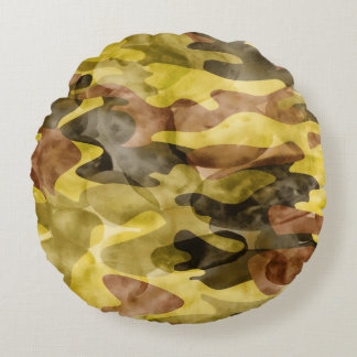 Abstracte Waterverf: Camouflage Tie Dye Rond Kussen