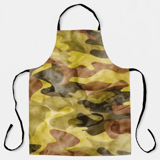 Abstracte Waterverf: Camouflage Tie Dye Schort (Voorkant)